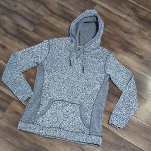BKE Women's Heathered Gray Hooded Sweater